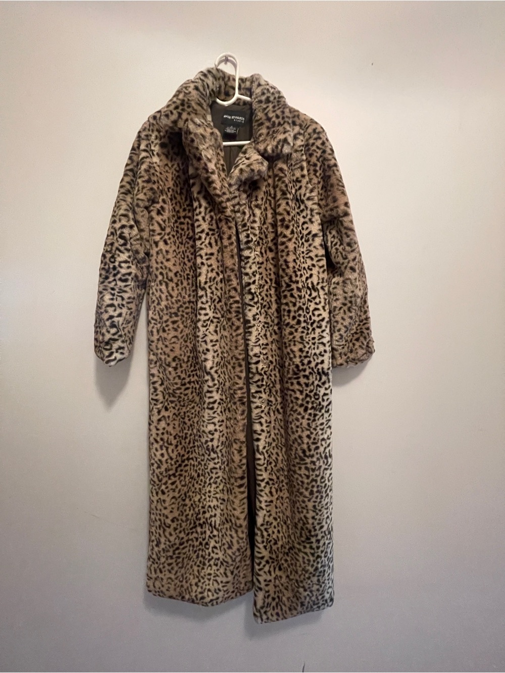 Leopard Faux-Fur Long Coat